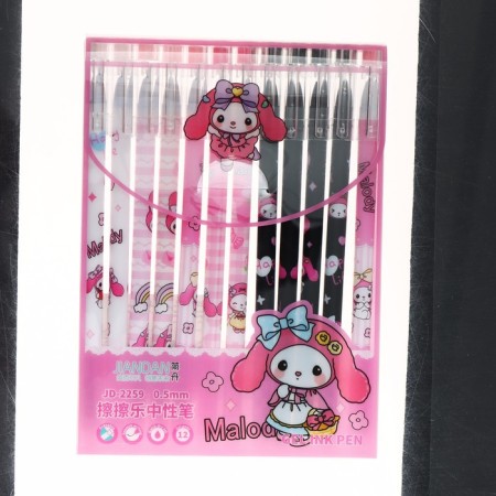 Gel pen with erased ink, blue rod, Bunny case, mix-3