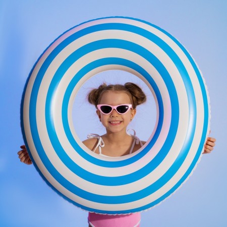 Swimming circle 80 cm, white/blue color-4