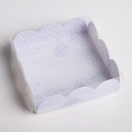 Cookie box, confectionery packaging with PVC lid, just for you, 10.5 x 10.5 x 3 cm-1
