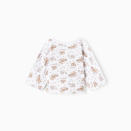 Swear for a newborn, white/animals, height 62-68 cm-3