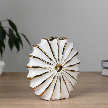 VAZA Ceramics table "Denver" sun, 17 cm, white-1