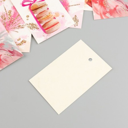 Cardboard "Pink watercolor" set 10 pcs (5 types) 4x6 cm-3