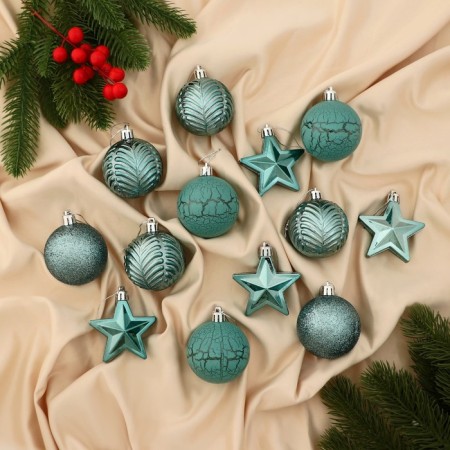 Set of jewelry plastic 13 pcs "Melody" Star, 6 cm, green