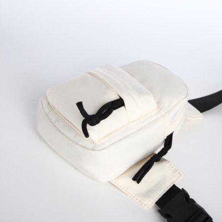 Bag sling female from textiles, white color-3