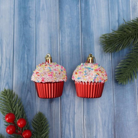 Christmas tree decoration "Piesel" (set 2 pcs) 6.5x5.5 cm, mix-2
