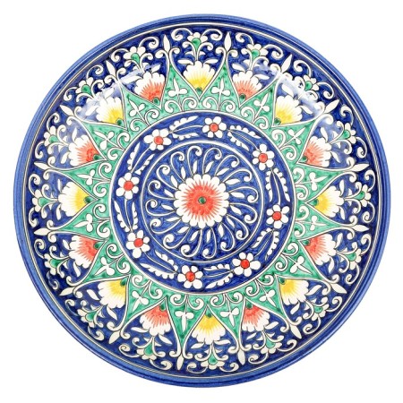 Largan Rishtan ceramics "Flowers", 28 cm, blue-1