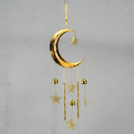 Wind Music Metal "crescent and butterflies" 3 bells 2.5x20x67 cm