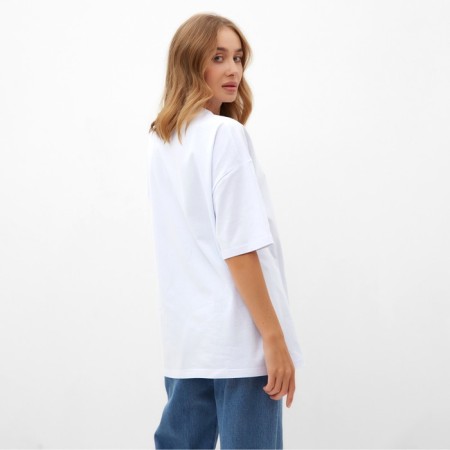 Women's T -shirt Minaku: Exclusive Print, white color, size 48-4
