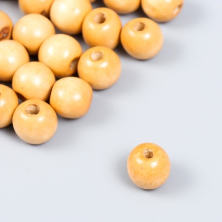 Wooden beads "Astra" round, 16 mm, 50 g, natural tree-1
