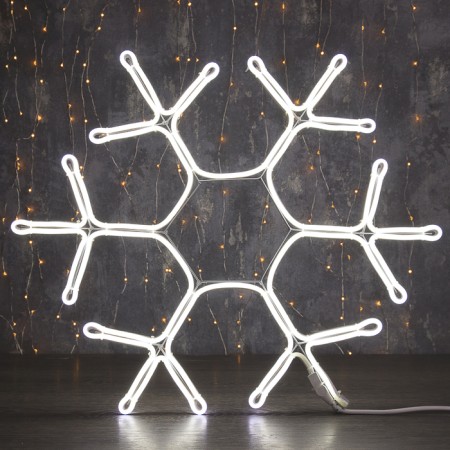 Neon figure "Snowflake", 60 cm, 600 LED, 220 V, glow of white