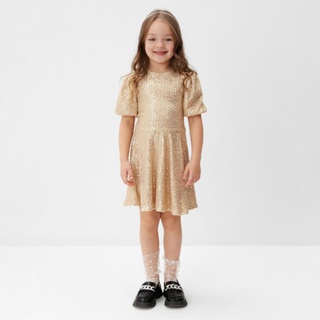 Платье нарядное для девочки KAFTAN размер 34 (122-128 см), золотой-1