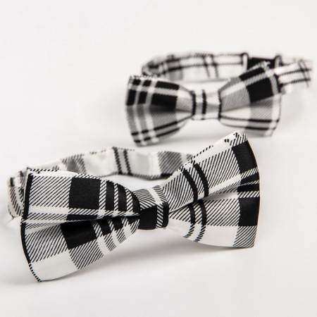 A tie - a butterfly for a boy and dad “Set for a photo shoot”, 2 pcs., Gray color, M&B-3