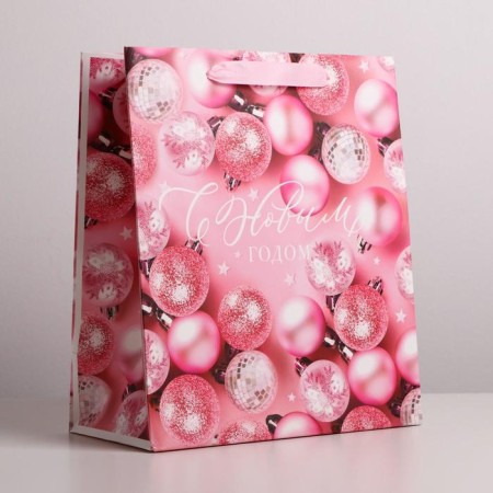 Laminated vertical “Pink balls”, ML 23 x 27 x 11.5 cm, New Year-1
