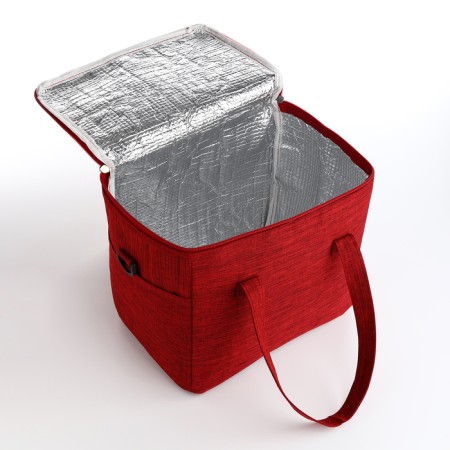 Thermal -mosquito with zipper, external pocket, 10 l, burgundy color-2