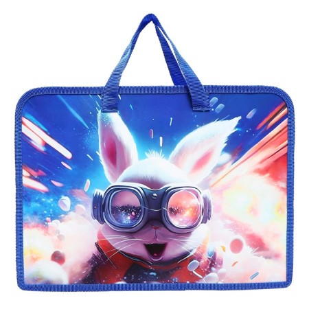 Folder with A4 handles, 340 x 245 x 75 mm, plastic, pens, Calligrata PT-14 "Friends Hare"-2