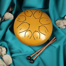 Musical instrument glucophone, yellow, 8 petals, 15 x 9 cm
