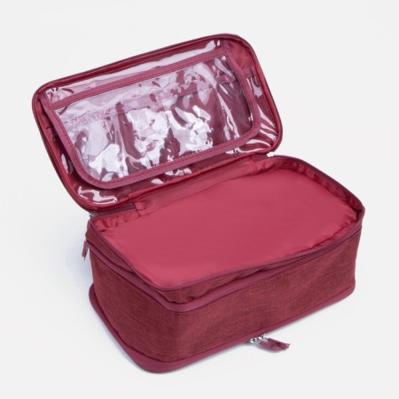 Cosmetic bag, 3 parts on lightning, red color-3