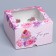 Capcake box, confectionery packaging with a window, 4 cells "Piono", 16 x 16 x 10 cm