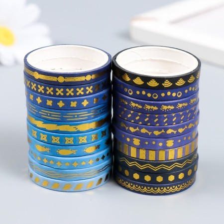 Adhesive tape Paper "Sea Kit" set of 20 pcs width. 0.5 cm dl. 2 m 4x10 cm