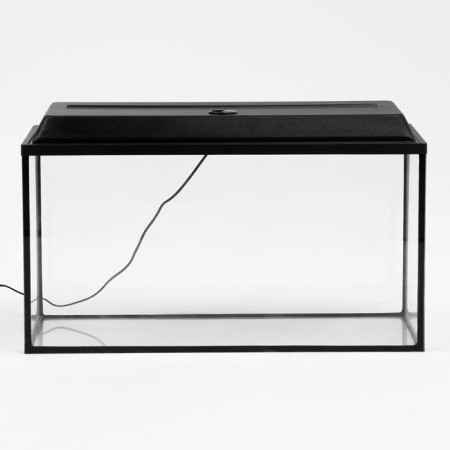 Aquarium "rectangular" with a lid, 100 liters, 75.5 x 33 x 39.5 cm, black-1