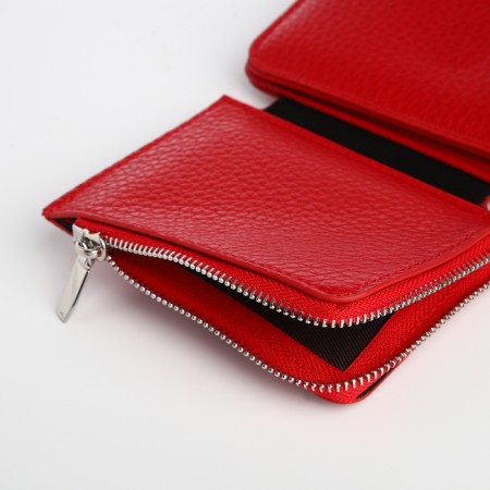 Women's wallet on magnet, red color-3