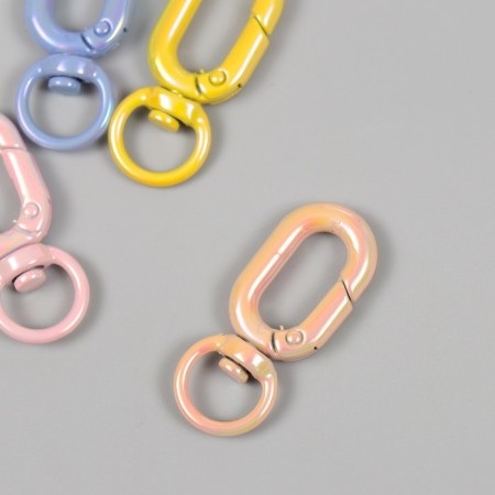 Carabiner Metal with a ring "Oval. Purvalum gloss" MIX 4x1.6 cm-2