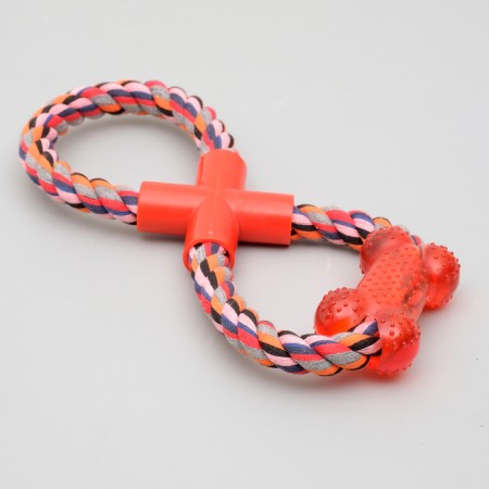 Toy training cable "eight with a bone", up to 25 cm to 135 g, mix of flowers-1