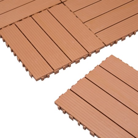 Garden tiles, paving, set - 10 pcs, plastic, brown, 30 x 30 x 2 cm-3