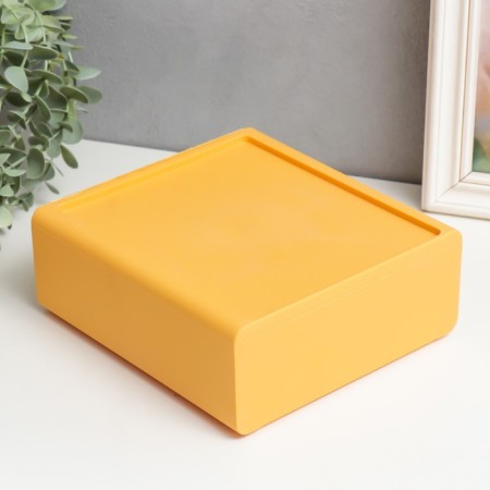 Casket Plastic "Box" yellow 19.5x18x5.8 cm-3