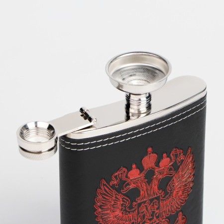 Set 7 in 1: Flaw 8 OZ, with the emblem, 4 glasses, funnel, chess, 18 x 24 cm-5
