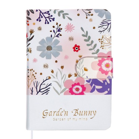Notebook Gift Book 96l, line, with a knife, cut with a pattern of the cover, flowers (12.9x9cm) 10539