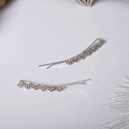 Invisibility for hair "Magic shine" (set 2 pcs) rhombus, 5.5 cm, silver-1