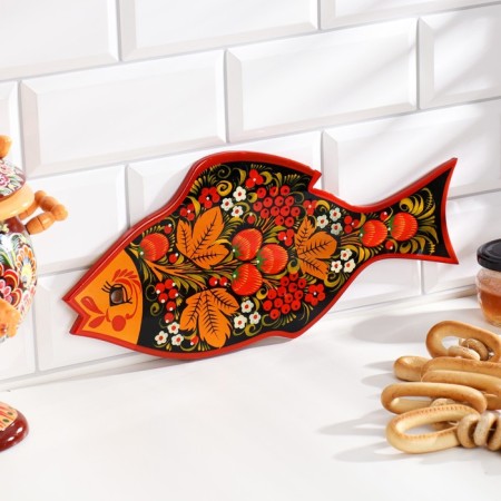 Groot board "Fish", 36 × 18 cm, Khokhloma-3
