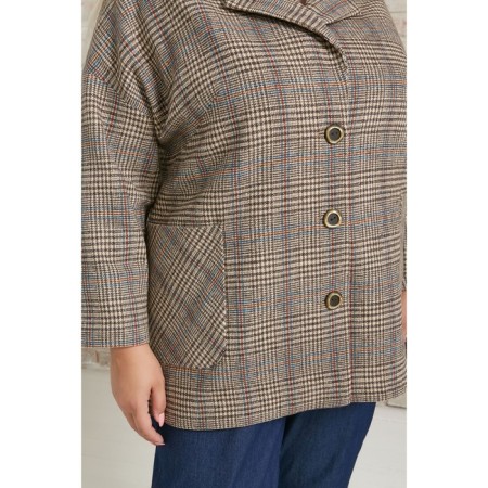 Female jacket, size 64, brown color-5