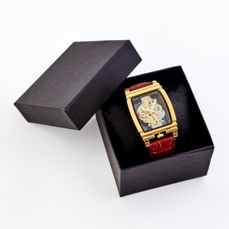 Men's wrist watches, dial 5.1 x 3.4 cm, strap L-26 cm, 3 atm, brown-5