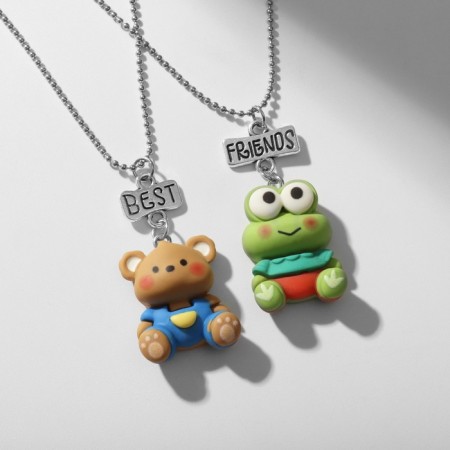 Kulons "Demetrons" Frog and Bear, colored in silver, 40.5 cm
