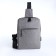 Male sling bag from textiles, with USB, gray color