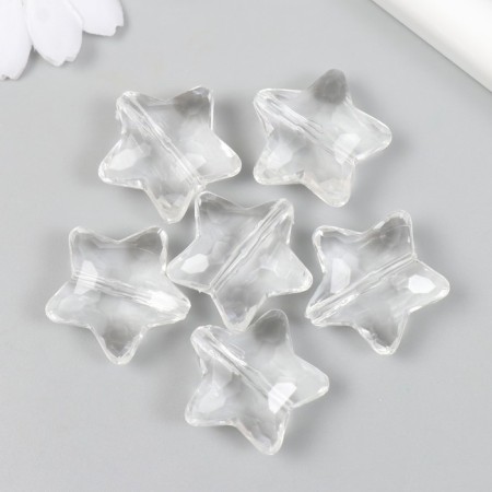 Beads for creativity plastic "Stars with faces" Transparent set 25 grams 1.2x2.7x2.8 cm-1
