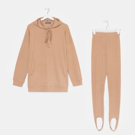 Women's costume (sweatshirt/leggings), coffee color, size 46-9