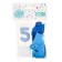 Set of candle in a cake + 5 balls, number 5, blue