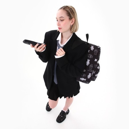 Backpack School Textile Teddy, 42x14x28 cm, black color-13