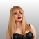 Artificial wig, with a bang, imitation of the skin, 60 cm, color blond