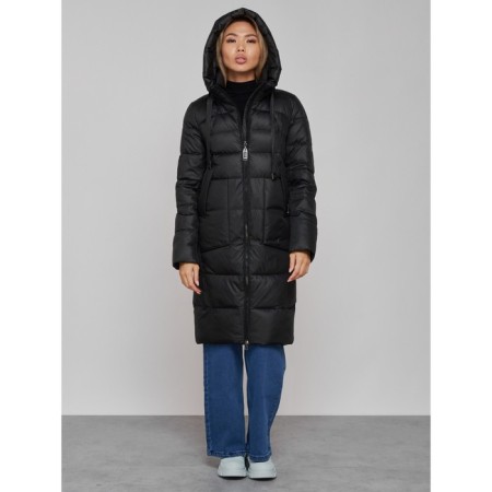 Coat insulated winter female, size 50, black color-4