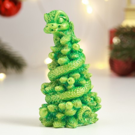 Figure "Snake on the Christmas tree" light green, 10cm-1