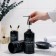 A set of accessories for the bathroom "Loft", 4 items (soap dish, soap dispenser 420 ml, 2 cups), black color
