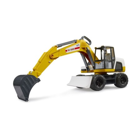 Excavator Bruder, white color with yellow-2