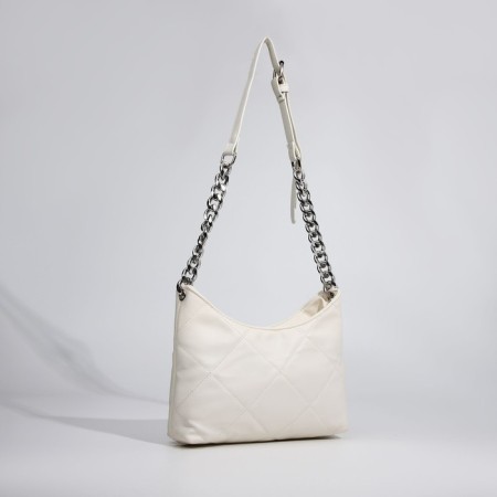 Baget bag with zipper, white color-2