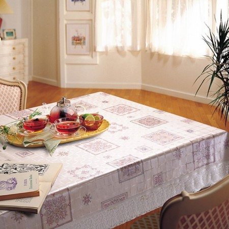 MEIWA tablecloth, 122 x 152 cm, roll 10 pcs, white/red color