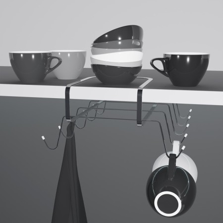 Holder for mugs suspended for 10 objects of the share, 29 × 14 × 8.5 cm, silver color-5