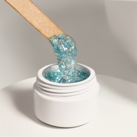 Heling gel, with sparkles, 3 phase, 8 ml, LED/UV, Blue